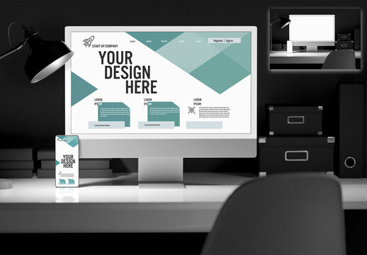 Customisable mock up of modern devices