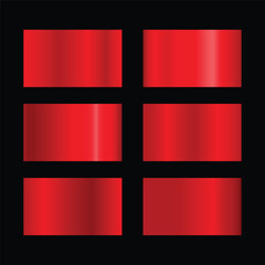 Fototapeta premium Red chrome metal set with gradient. Vector set of gradients. Vector illustration