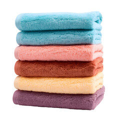 Stack of towels isolated on transparent background