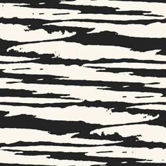 Black And White Splatter Textured Striped Pattern