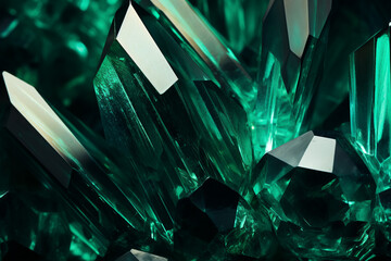 shiny Emerald crystal close up pattern texture