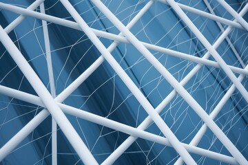 Illustration of a close up of a soccer goal net created using generative AI