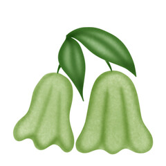 green pear isolated on white