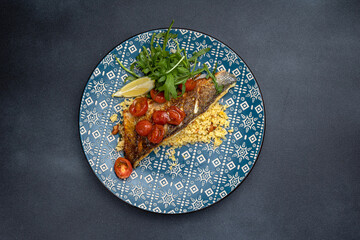 A delicious fish dish in a restaurant
