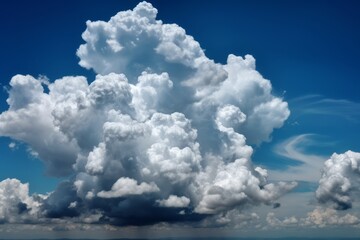 Illustration of a massive cloud hovering in the sky created using generative AI