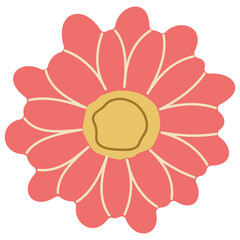 Flower Single 16 cute on a white background, vector illustration.