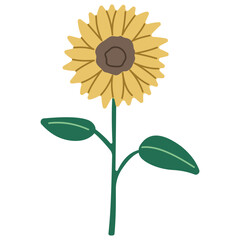 Flower Single 6 cute on a white background, vector illustration.