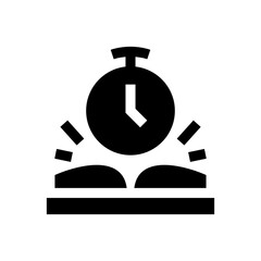 study time glyph style vector icon for any project