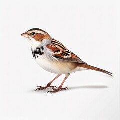 Cassins sparrow bird isolated on white. Generative AI