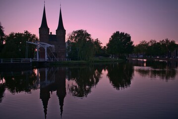 Delft netherlands at golden hour
