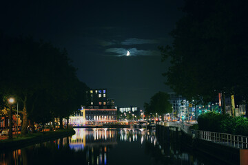 Delft netherlands by the night