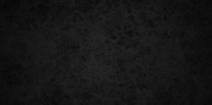 Abstract Black stone wall texture grunge rock surface. dark gray background backdrop. wide panoramic banner. old wall stone for dark black distressed grunge background wallpaper rough concrete wall. © MdLothfor