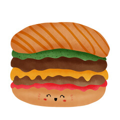 hamburger on a white background