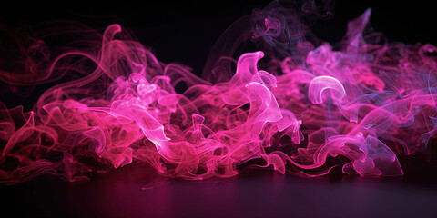 Very Detailed of Pink Color Neon Liquid Smoke Abstract Background AI Generative