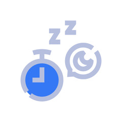 time to sleep two tone style icon vector illustrations