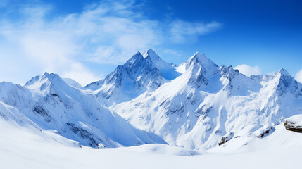 landscape of snowy mountains, generative ai