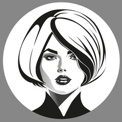 A woman with a bob haircut
