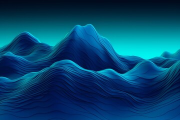 Illustration of a computer-generated mountain range, created using generative AI