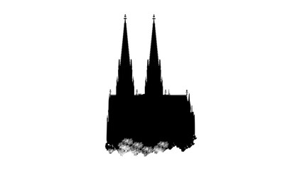 cologne cathedral silhouette - obrazy, fototapety, plakaty