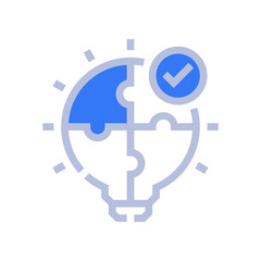 problem solving two tone style icon vector illustrations