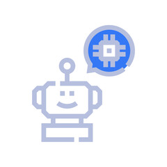 robot two tone style icon vector illustrations
