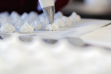 Close shot for making meringue