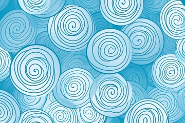 Illustration of swirling patterns in various shades of blue on a vibrant background, created using generative AI