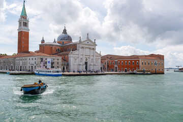 View on streets, monuments and canals and everyday life in Venice. Touristic perspective