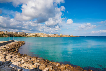 View of sea towards the beaches and houses along Riviera Haethei