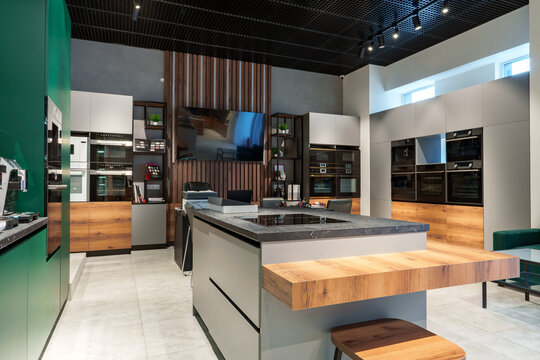 Interior of premium home appliance store in a mall