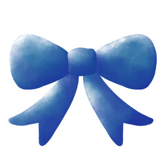 Gift bow. Watercolor drawing. 