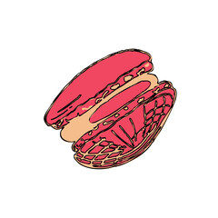 Bakery shop vector flat illustration Macaron 