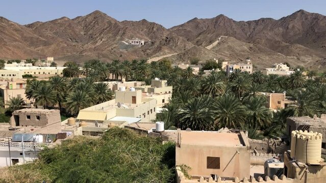 View of Bahla old town at the foot of the Djebel Akhdar in Sultanate of Oman.