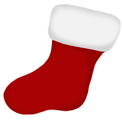 Red Santa Claus socks look warm in winter.