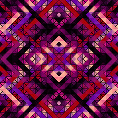 Geometric abstract triangles pattern. Aztec style. Seamless vector image.