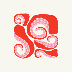 Food abstract elements. Food and healsy composition. Modern trendy Matisse minimal style. Restaurant and kitchen poster, invite. Vector arrangements for greeting card or invitation design