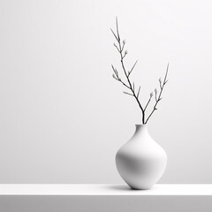 Minimal vase isolated on white background. Minimalistic scandinavian design.