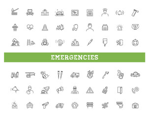 Emergency line icons, vector symbols