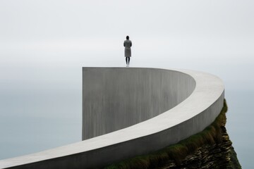 person silhouette standing in endless abstract background person lost loneliness epidemic concept