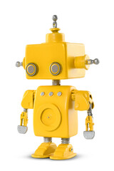 Charming Handmade 1960s Style Yellow Robot Mode