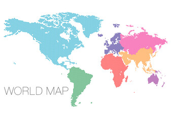 ドットの世界地図 アフリカ中心で地域分け 影付き_04