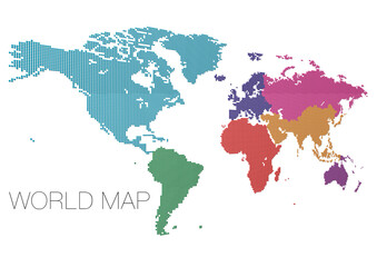 ドットの世界地図 アフリカ中心で地域分け 影付き_04