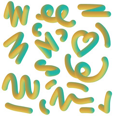 Fluid 3D Gradient Doodle Shapes Y2K Style - Summer