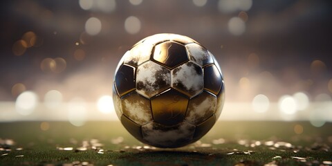 Fototapeta premium A top view of a football soccer