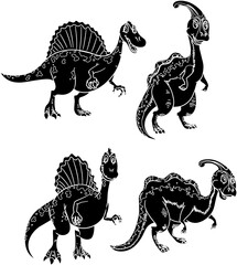 set of dinosaurs © pishu Studio