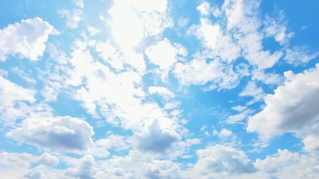 Wolken, Himmel, fliegen, blauer Himmel, Metrologie, cumulus, Wetter,  Wolkengebilde, frühling, Sommer, Schäfchenwolken, Flugverkehr, Flugzeuge, Chemtrails, Zeitraffer, 4k