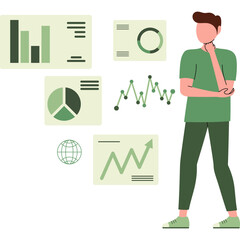 Business Start Up Concept for web page, banner, presentation, social media. Vector illustration, business project startup process, idea through planning and strategy, time management, realization