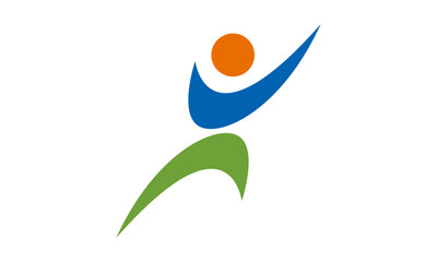 Abstract human logo. Can use for your design elements, website icons, application icons, UI, and More. Medical or health care center logo design concept.