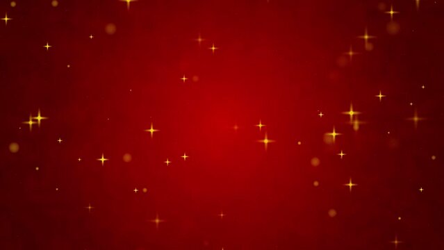 red background with stars particles effect