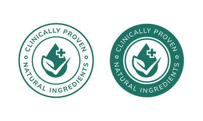 Clinically proven ingredients stamp label
